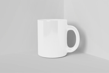 Realistic White Mug Illustration for Branding Mockup. 3D Render.