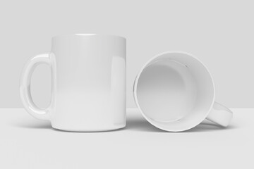 Realistic White Mug Illustration for Branding Mockup. 3D Render.