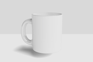 Realistic White Mug Illustration for Branding Mockup. 3D Render.