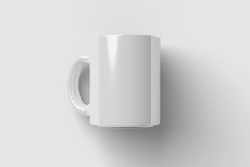 Realistic White Mug Illustration for Branding Mockup. 3D Render.