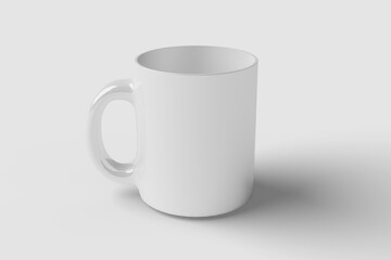 Realistic White Mug Illustration for Branding Mockup. 3D Render.
