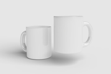 Realistic White Mug Illustration for Branding Mockup. 3D Render.