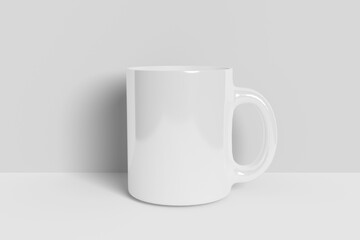 Realistic White Mug Illustration for Branding Mockup. 3D Render.