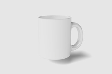 Realistic White Mug Illustration for Branding Mockup. 3D Render.