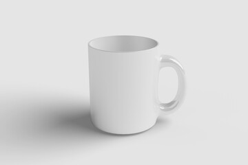 Realistic White Mug Illustration for Branding Mockup. 3D Render.