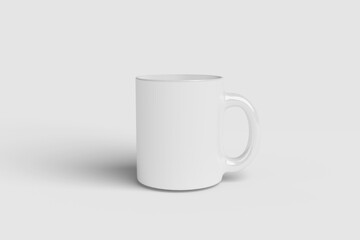 Realistic White Mug Illustration for Branding Mockup. 3D Render.