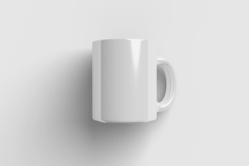 Realistic White Mug Illustration for Branding Mockup. 3D Render.