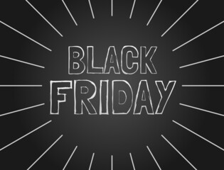 black friday background with white writing on black