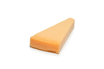 Half of parmigiano cheese isolated on a white background.