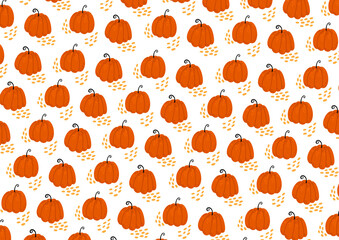 Halloween night background, pumpkins. Halloween banner or party invitation background with pumpkins in paper cut style
