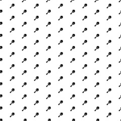 Square seamless background pattern from black baby rattle symbols. The pattern is evenly filled. Vector illustration on white background