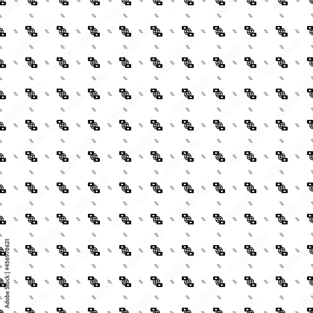 Poster square seamless background pattern from black videoconference symbols are different sizes and opacit