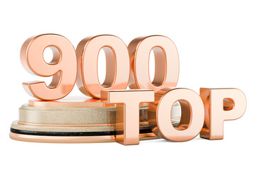Top 900, podium award. 3D rendering