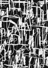 Abstract graffiti poster with paint splashes, scribbles. Street art. Vector background with drawn grunge texture, lines, graphic elements. Artistic cover in doodle style. Modern textured brush stroke.