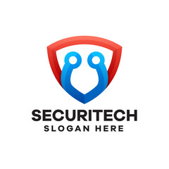 Security Technology Gradient Logo Design
