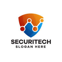 Security Technology Gradient Logo Design