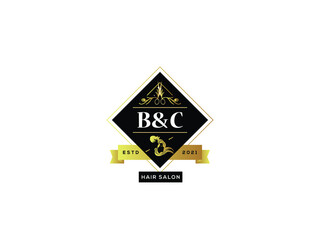 Luxury BC Logo, Letter bc b c Logo Icon Vector For Luxury hair salon, hair salon shop, vintage salon, barber and beauty hair salon business
