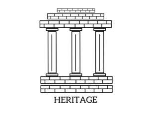 Cultural heritage building symbol logo.