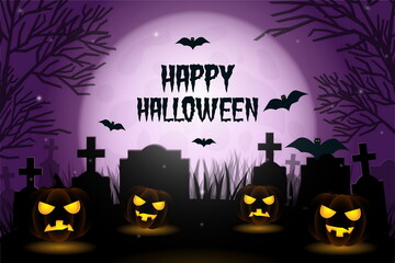 realistic halloween background design vector illustration