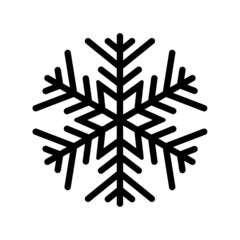 Black snowflake. Icon logo design . Ice crystal winter symbol. Template for winter design. 