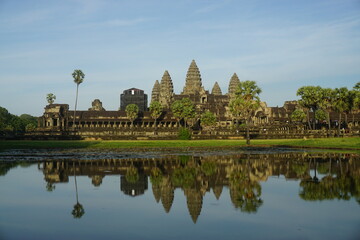 Fototapeta na wymiar archaeological site Angkor Wat temple in Northwest Cambodia