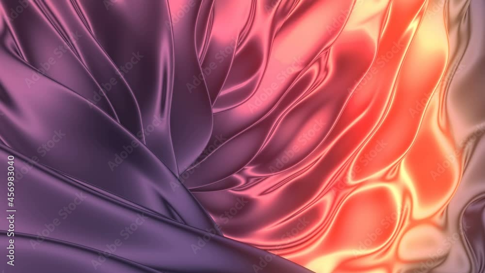 Aufkleber colorful metallic curved background seamless loop animation. 3d rendering 4k