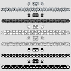 Seamless Pattern Borders Out of Roller or Bicycle Chain