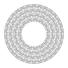 Circles Out of Roller or Bicycle Chain, Outline Style, Turned Inwards