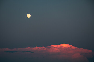 Moon and sunset 