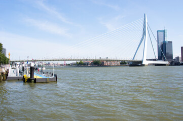 Erasmusbrug in the center of Rotterdam over the river Nieuwe Maas