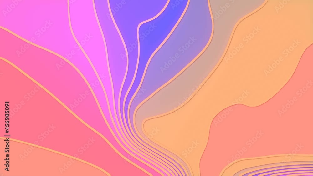 Poster 3d rendering flat wavy background. digital seamless loop animation 4k uhd