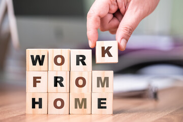Work From Home Wood Cubes