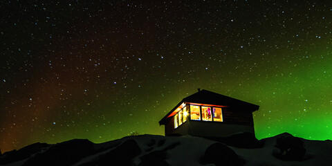 house at night