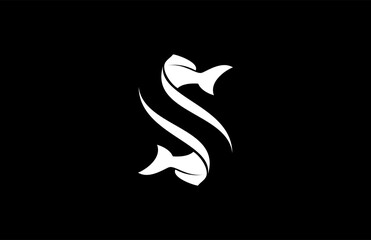 Fototapeta premium Abstract Fish Initial S Logo