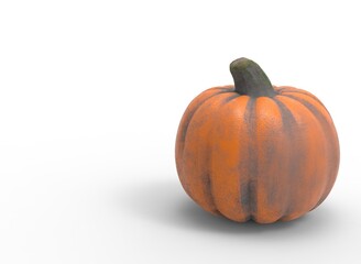 Isolated orange pumpkin on the background 3d-rendering