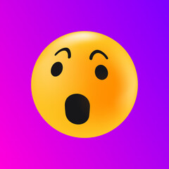 Shocked Emotion Icon. Astonished Face Reaction in Social Media Texting. Isolated Element. Vector illustration