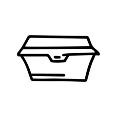 lunch box line vector doodle simple icon