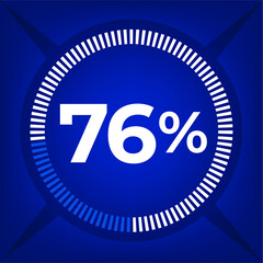 76 percent count on dark blue background