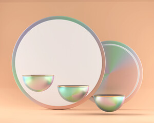 Holographic object podium platform product showcase 3d render