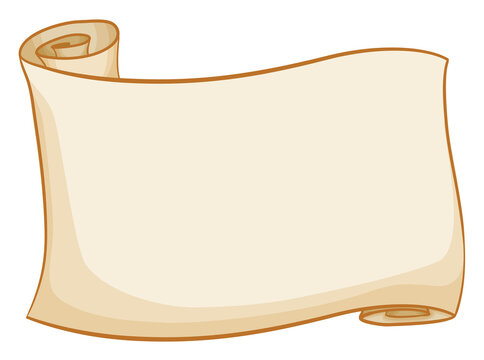 Unrolled scroll in cartoon style over white background, Vector illustration