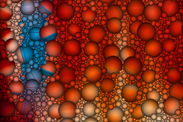 Blue old wooden window on the orange wall