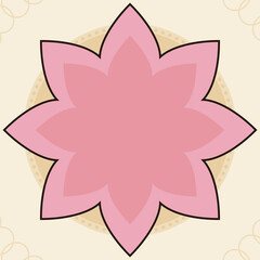 Background decorated with geometric shapes and lotus flower, Vector illustration