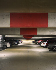 Cars in Parking Garage on Level Red, Grand Rapids Michigan