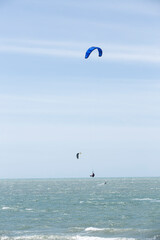 kite surfing on the beach