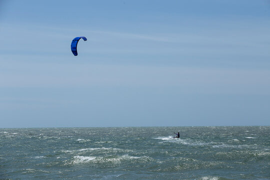 kite surfing on the atlantic ocean