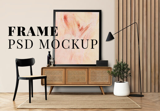 Picture Frame Mockup with Scandinavian Design