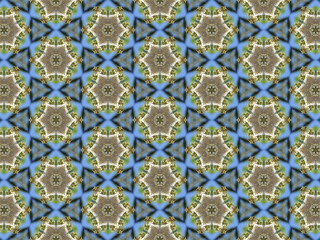 Blue White and Green Abstract Geometric Floral Wallpaper Background