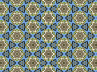 Blue White and Green Abstract Geometric Floral Wallpaper Background