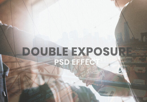 Business Team with Double Exposure Effect