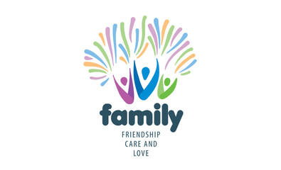 Drawn abstract family logo on a white background